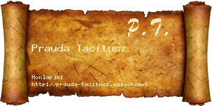 Prauda Tacitusz névjegykártya